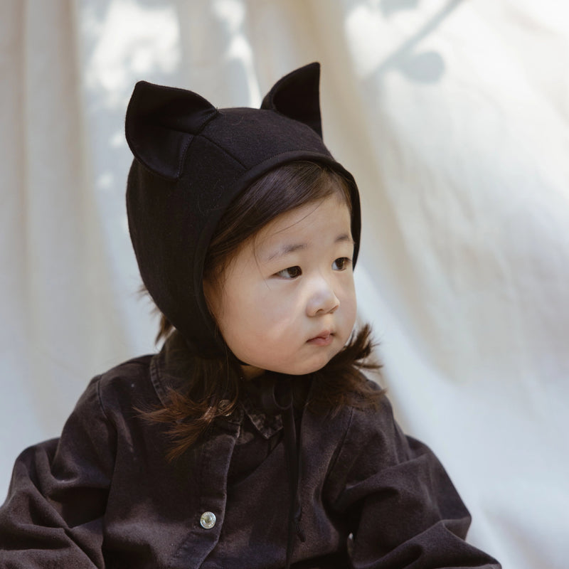 Wool Black Kitten Bonnet Cotton-Lined – Sweet Tea and Caviar