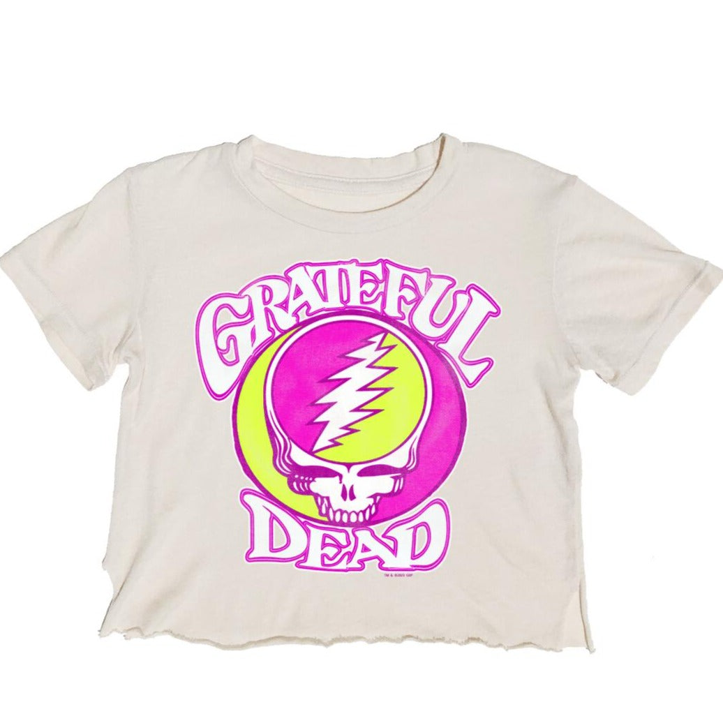 Dirty White Grateful Dead Not Quite Crop Tee