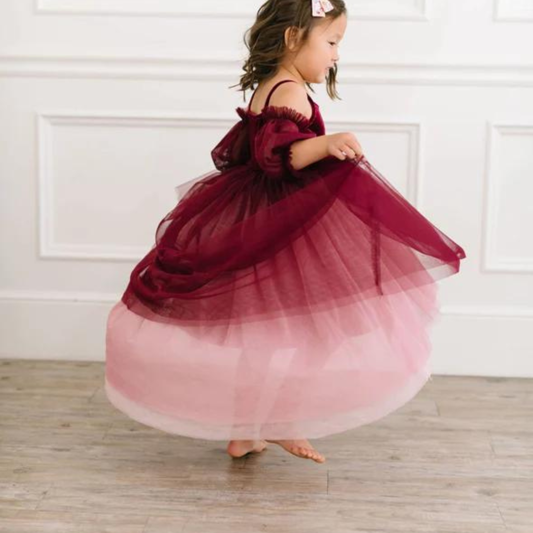 Everly Dress in Plum Ombre