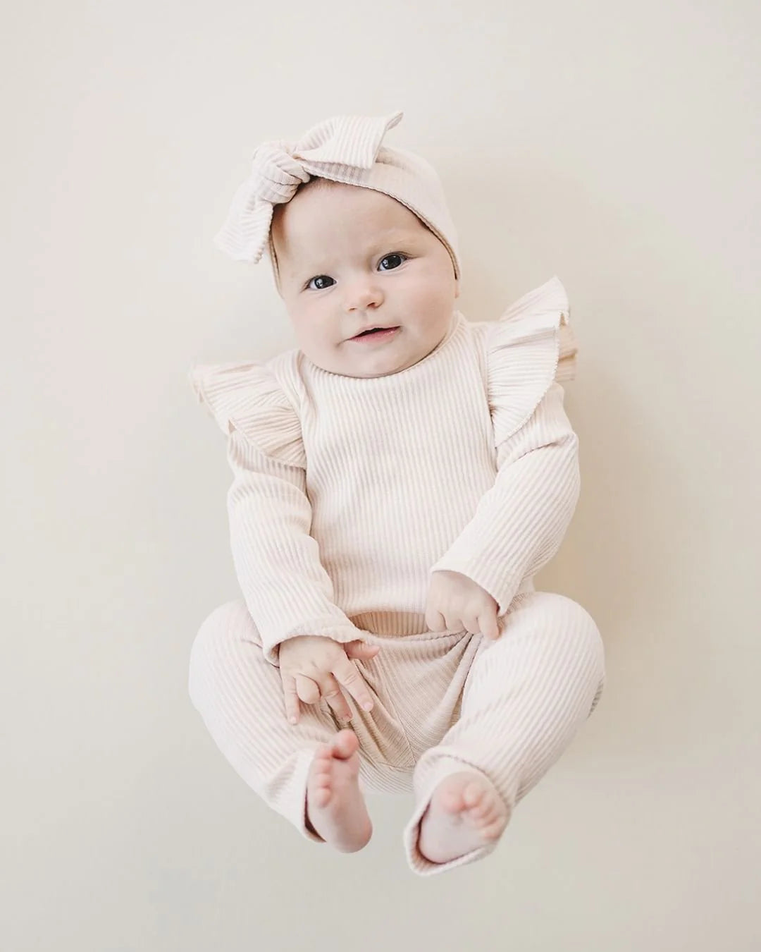 Flutter Sleeve Baby Bodysuit - Vanilla