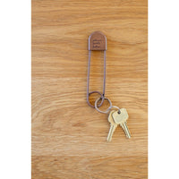 Antique Copper Safety Pin Keychain