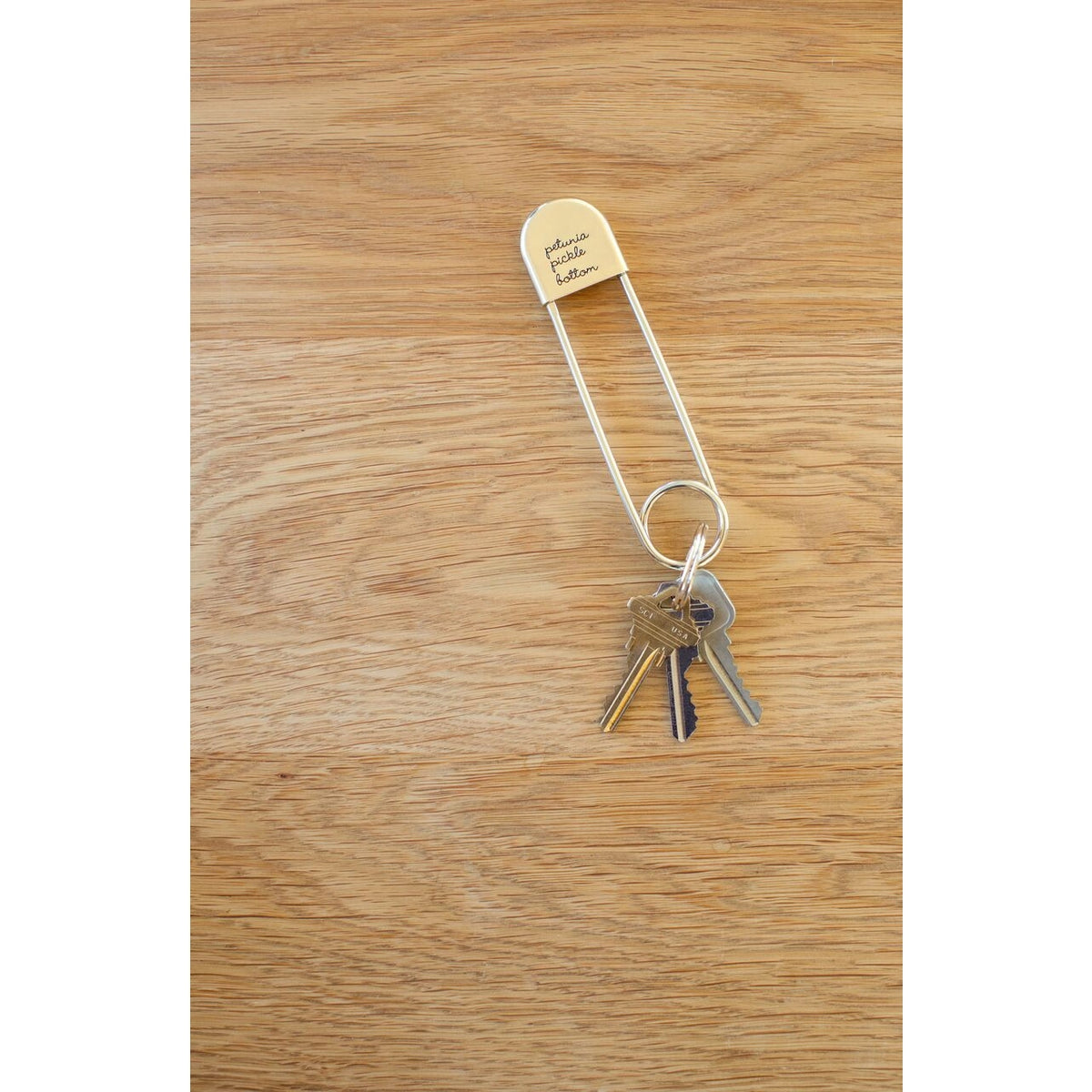Gold Safety Pin Keychain