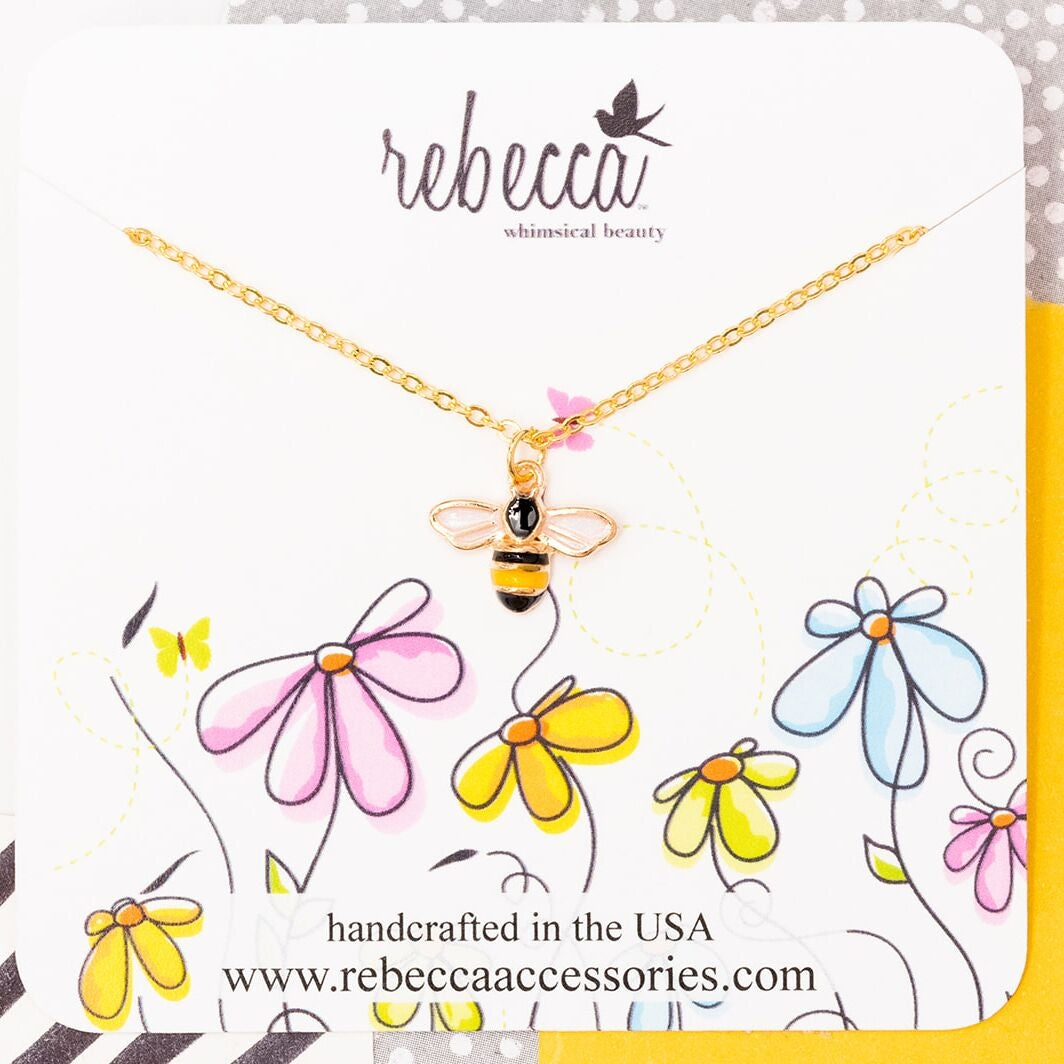 Bumble Bee Enamel Necklace