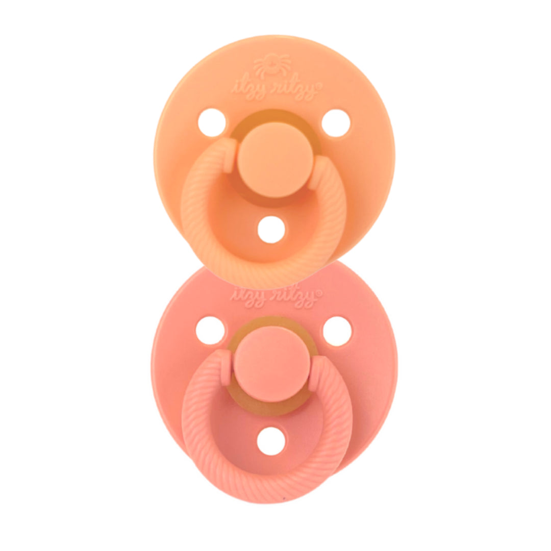 Itzy Ritzy Soother Natural Rubber Pacifier - 0-6M | Apricot & Terracotta