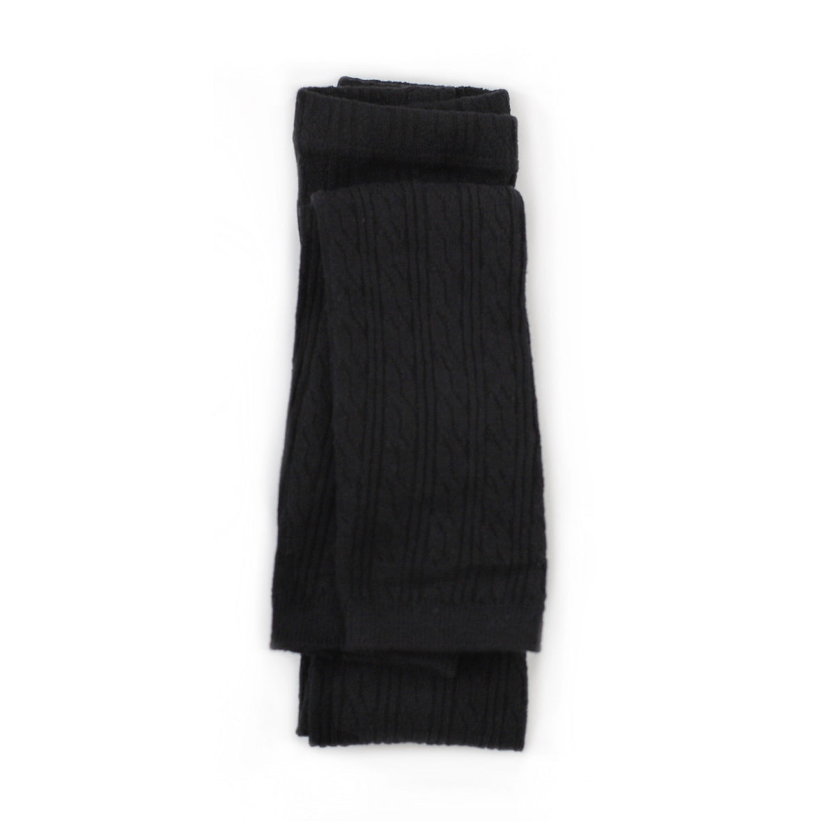 Black Cable Knit Footless Tights