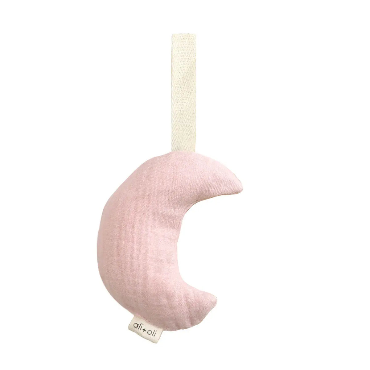 Plush Moon Pacifier Holder - Muslin Pink