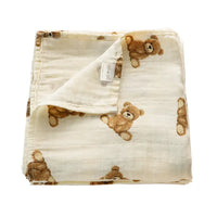 Muslin Swaddle Blanket- Bear