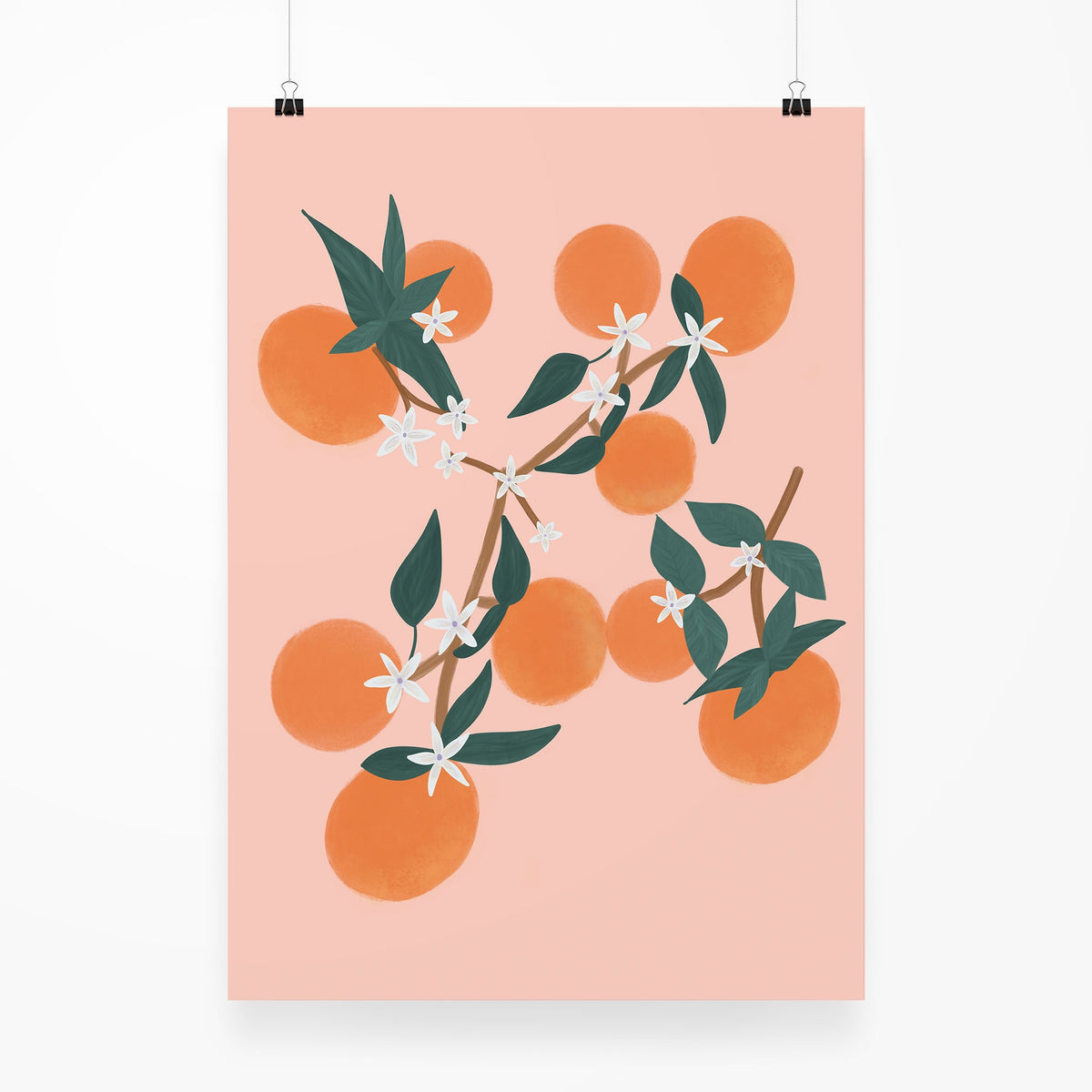 Pretty in Peach Orange Blooms Art Print