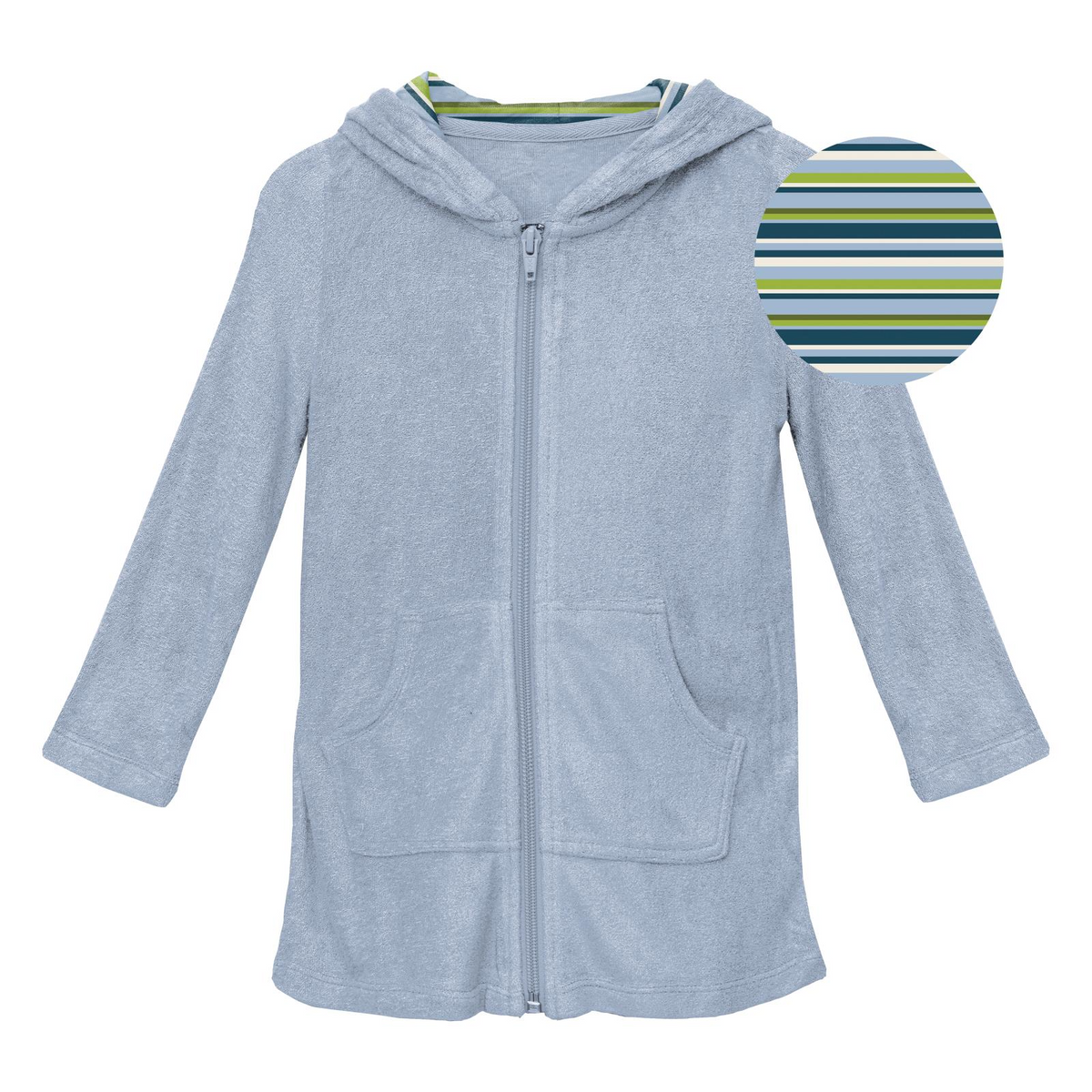Pond with Sailaway Stripe Terry Zip-Front After Swim Cover-Up